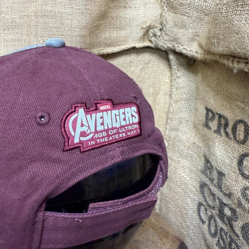 Marvel Dr Pepper Hat Mens OS Gray Maroon Excellent Avengers Age of Ultron 2014